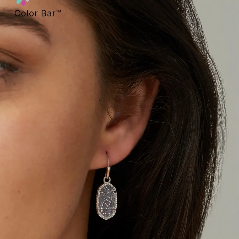 Kendra Scott Gold and White Druzy Drop Earrings - Picture 2 of 2
